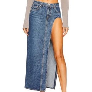 *ISO* GRLFRND Women's Blue Blanca Maxi Skirt